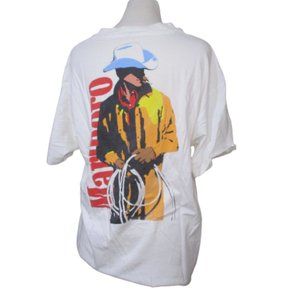 Vintage 90s 1990s Marlboro Man Smoking Cigarettes Cowboy Tee Shirt